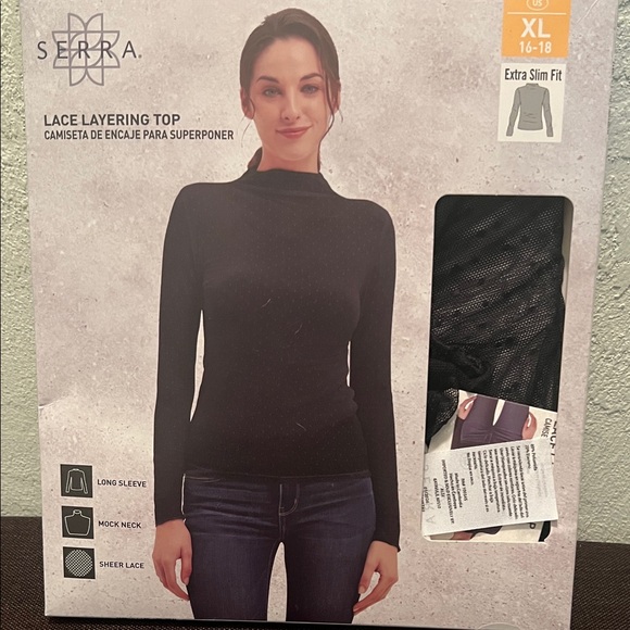 Serra Tops - #1551+Serra Black Lace Layering Top